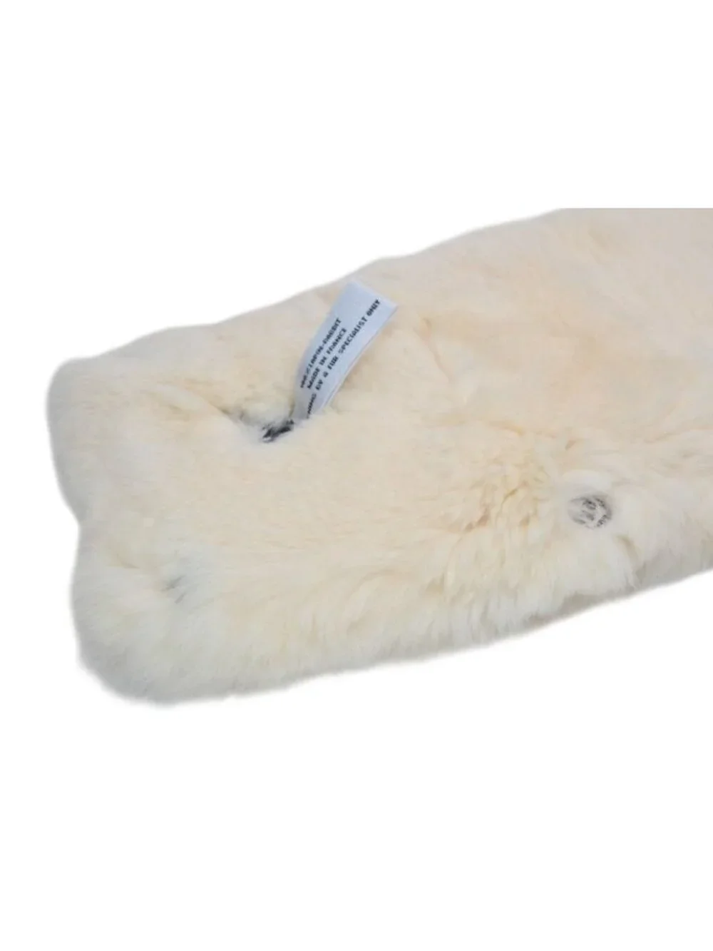 Chanel Big CC Logo Rabbit Neck Warmer Scarf Black White